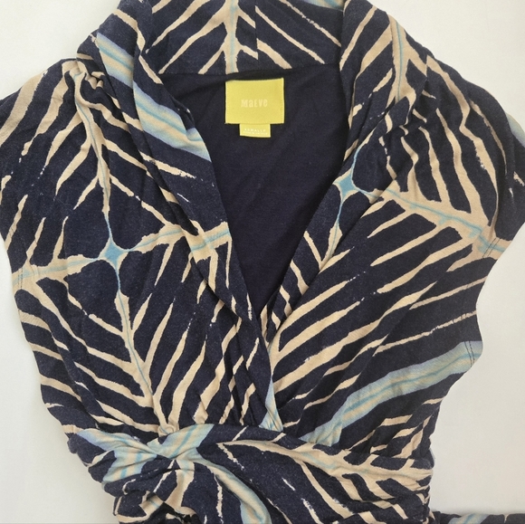 MAEVE By Anthropologie, Elegant Blue and Tan Patterned Maxi Dress.Size XS - Picture 4 of 10